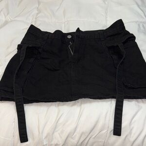 Black Denim Mini Skirt